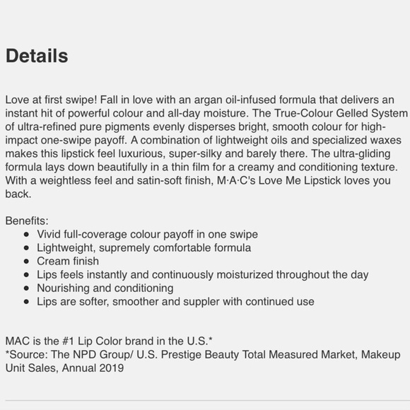 MAC Love Me Lipstick E For Effortless - Picture 16 of 16